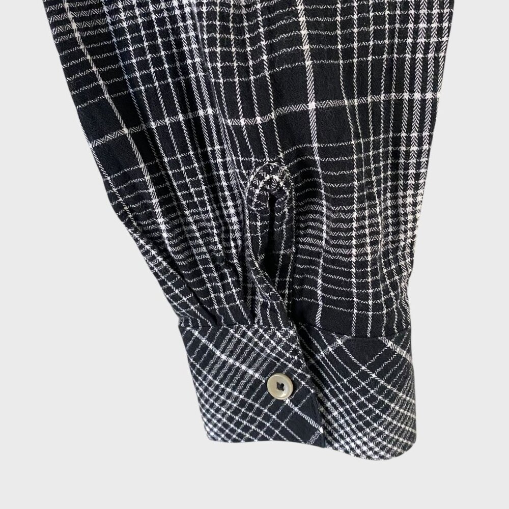Foxcroft Cici Plaid Perfection Tunic Black Women's Size 14 Button-Up Long-Sleeve - Picture 8 of 12